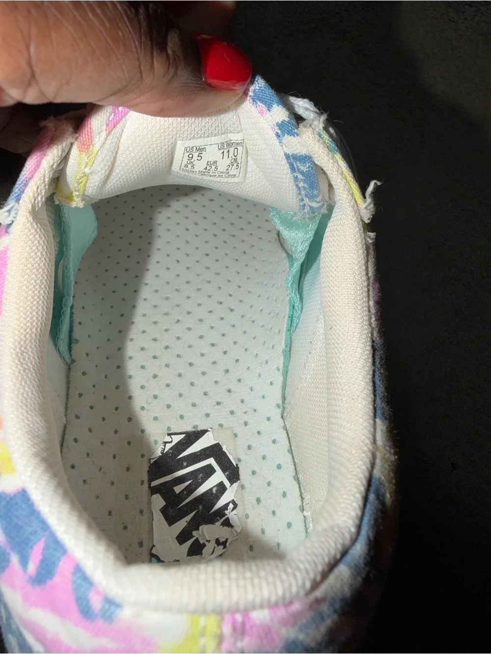 Vans Tie-Dye Canvas Low Tops - Pink Yellow Blue